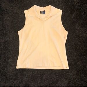 Callaway Sleeveless Polo Tank Top - Cream - Size L